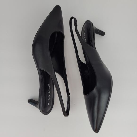 Calvin Klein Dainty2 Slingback Pointy Toe Pumps Black Size 8 - Picture 6 of 12